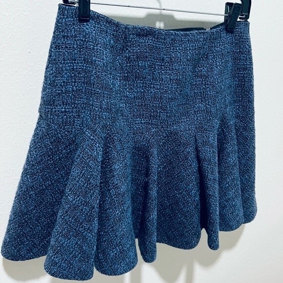 Rebecca Taylor Double Zip Flounce Tweed Skirt in Women's Size 6 - Picture 7 of 8